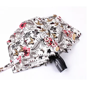

Creative Retro Pattern Beautiful Painting Umbrella Women Windproof Three Folding Automatic Parasol Sunny Rainy Umbrella WZP088