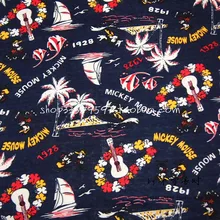 140x100 см темно-синий ретро Гавайи Микки Мышь хлопок Ткань для маленьких мальчиков ткань Вышивание Постельное бельё лоскутное diy-afck278