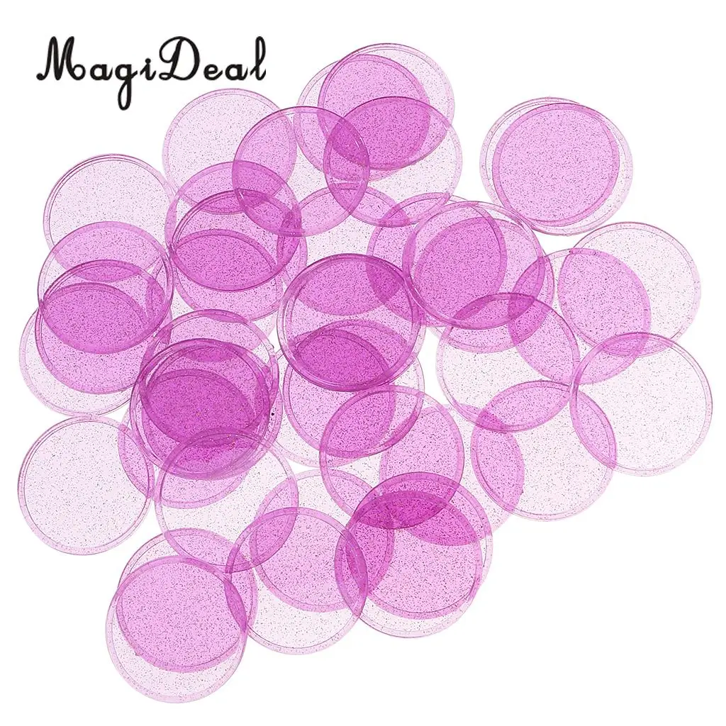 MagiDeal 40Pcs Plastic Count Bingo Chips Markers for Bingo Game Cards Party Fun Family Club Games Supplies Accessory