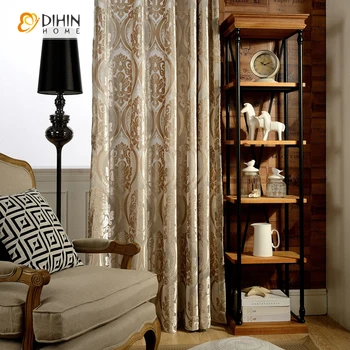 

DIHIN 1PC Luxury European Royal Jacquard Curtain Modern Curtains For Living Room Draped High Quality Cloth Free Shipping