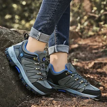 Couples Hiking Shoes Purple Gray Mens Walking Shoes Spring Autumn Mountain Climbing Shoes Rubber Bottom Outdoor Shoes Women
