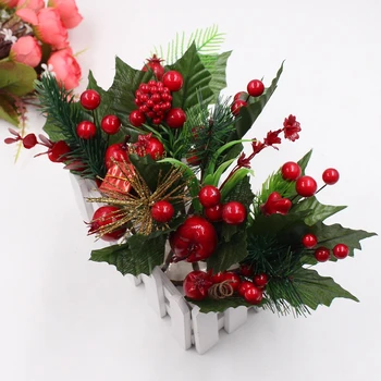 

1 bunch of Christmas tree decoration accessories artificial pine simulation plant DIY cut and paste gift box decoration crafts