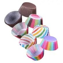 100 шт обертка для кексов, вкладыши для кексов, Маффин, вечерние чашки для кексов, радужная цветная обертка, чашка для выпечки, для свадьбы, дня рождения, вечеринки, Декор