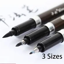 3 шт./компл. 3 разных Форма Пластик мульти Функция ручка мягкая кисть для каллиграфии, офисные школьные пишущие инструменты цифровым пером