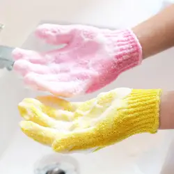 Пять пальцев увлажняющие перчатки-роскошный мягкий хлопок конфеты цвета кожи тела спа щетка для мытья посуды принадлежности щетка