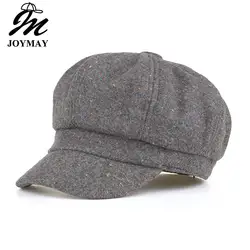 Joymay 2018 высокое качество, модные новые Для женщин шерсть точки берет женский капот Кепки s зима теплая шапка Кепки BR015