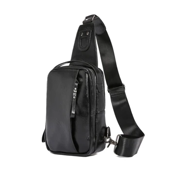 

New Arrival Fashion Casual Male Sling Bags High Quality Leather Chest Bag For Man Men Crossbody Bags Travel Shoulder Bag