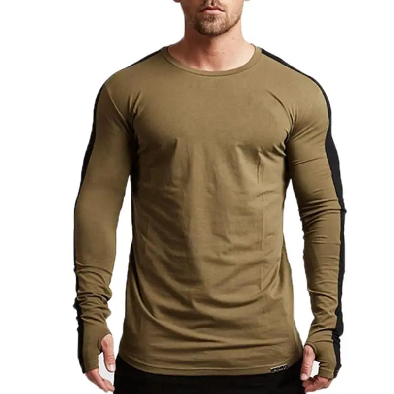 MISSKY Men T shirts Autumn Winter Casual Unique Cuff Long Sleeves Tops ...