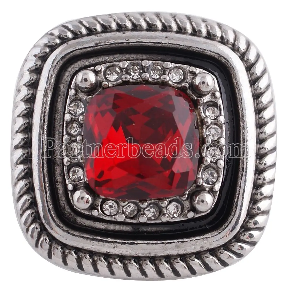 5pcs/lot Partnerbeads Red Colors Exotic 18mm Snap Button Jewelry Fit Snap Bracelet Snaps Jewelry For Women Bracelet