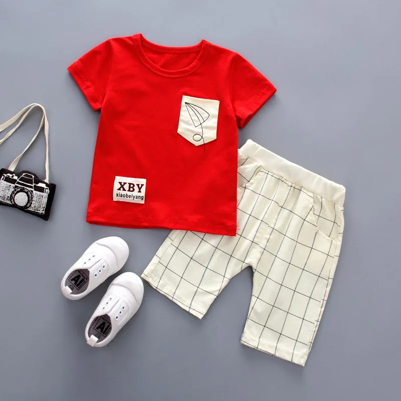 

Baby Boy Clothes Set Gentleman 2018 Summer Baby Boy Girl Clothes Casual Short Sleeved T-shirt+Shorts Kids Sport Suits 12M-4Y
