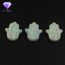 Искусственный опал 11*13 мм OP17 белый огонь снег Хамса из опала для кулона