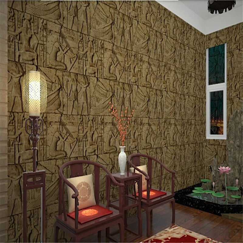 3D тисненые обои beibehang Древние египетские настенные фрески Классическая