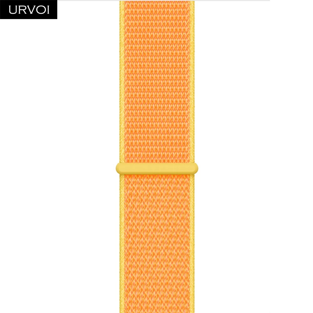 URVOI Sport loop для apple watch 4 5 3 2 Ремешок светоотражающий ремешок для iWatch band двухслойный крючок и петля осень Аляска синий - Цвет ремешка: Canary Yellow