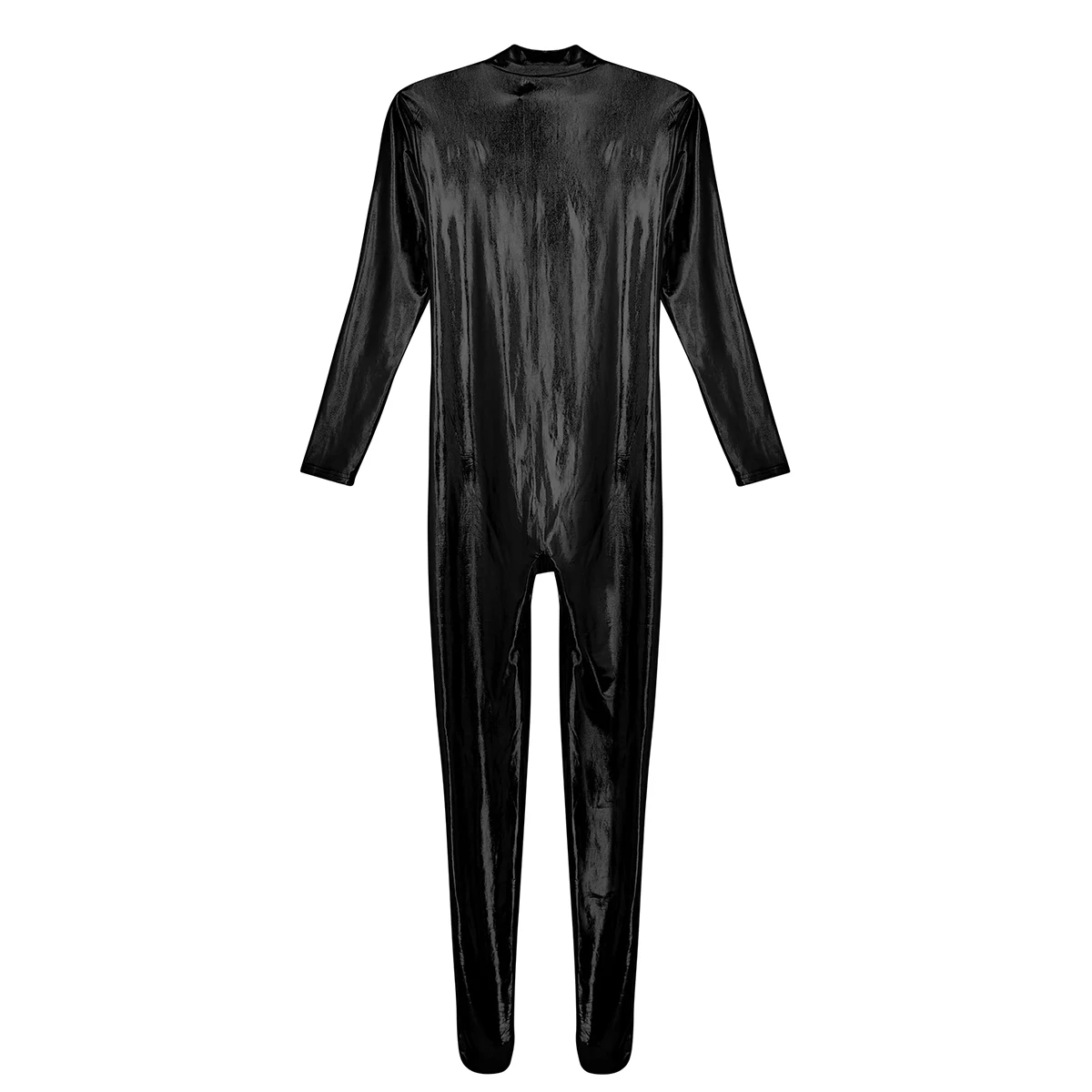 Mens Metallic Spandex Bodysuit Lycra Shiny Catsuit Sexy Unisex Zentai Full Body Suit Costume Clubwear Wet Look One Piece Unitard