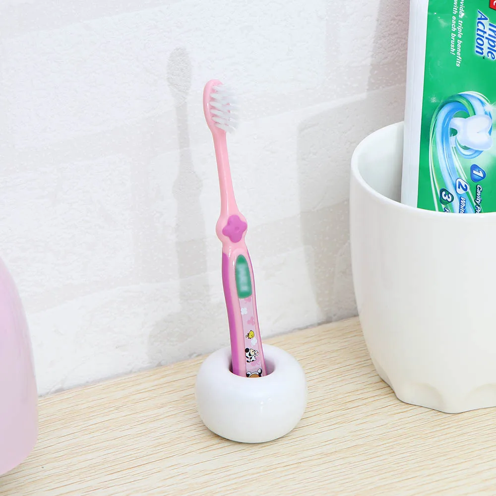 

Mini Vintage Ceramic Toothbrush Holder Porcelain Tooth Brush Stand Bathroom Storage Organizer Ring