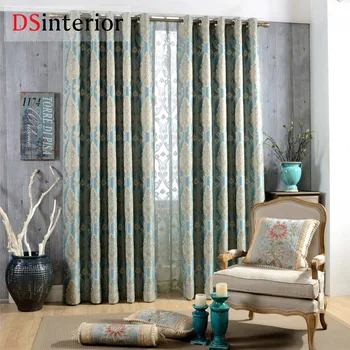 

DSinterior classic design european style jacquard blackout curtain and tulle custom made
