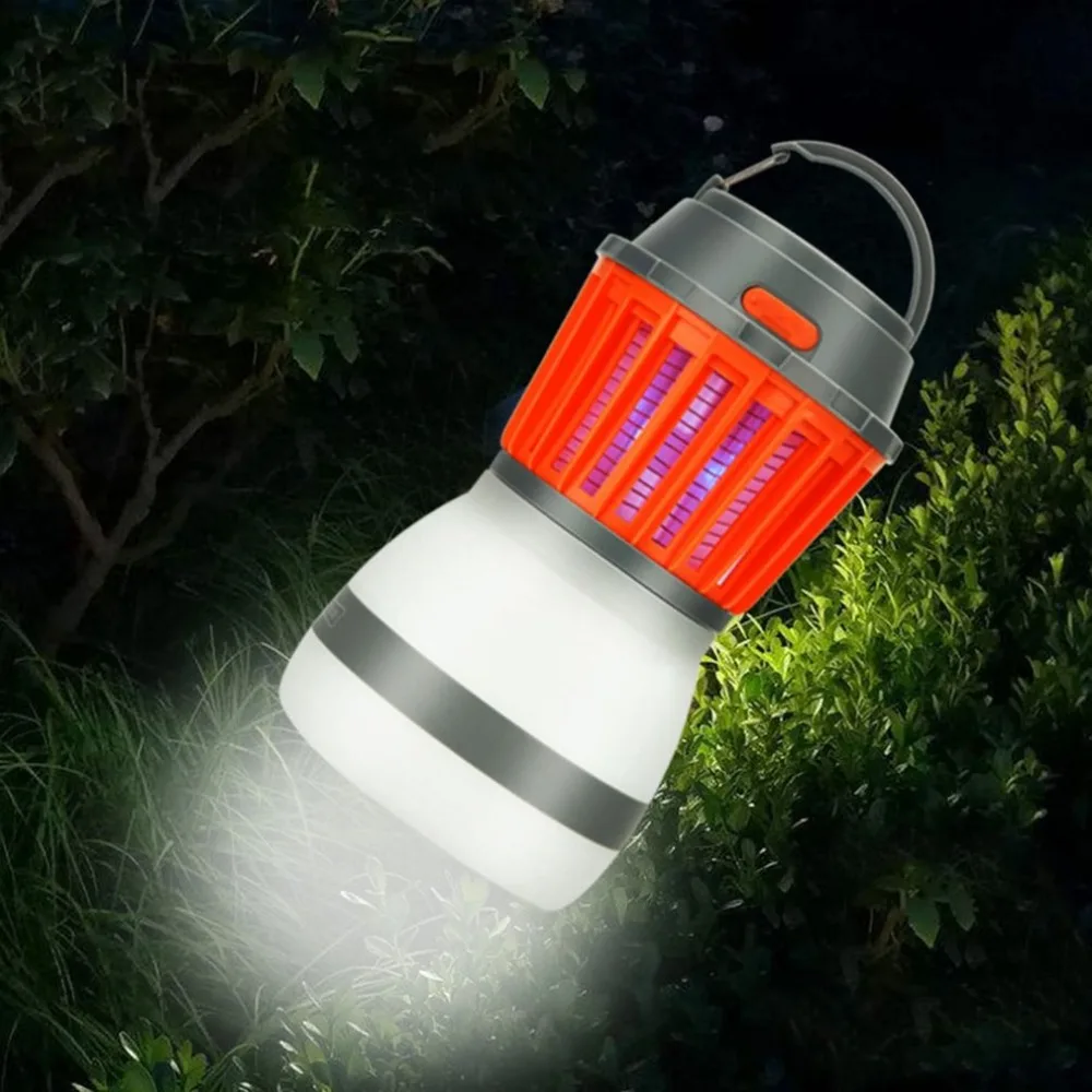 Portable LED Camping Light Mosquito Killer Lamp With Solar Panel USB