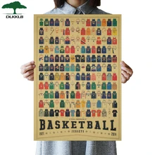 DLKKLB baloncesto colección de ropa Vintage Poster Bar Café decoración pintura Retro baloncesto calcomanías de pared deportes 51x35.5cm