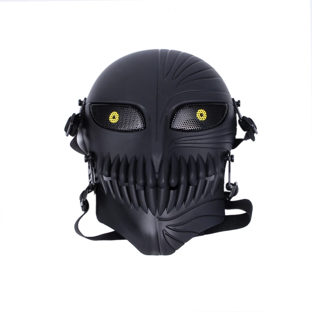 

TACTICAL AIRSOFT PAINTBALL CS WAR GAME FULL FACE PROTECTIVE SKULL MASK BLACK