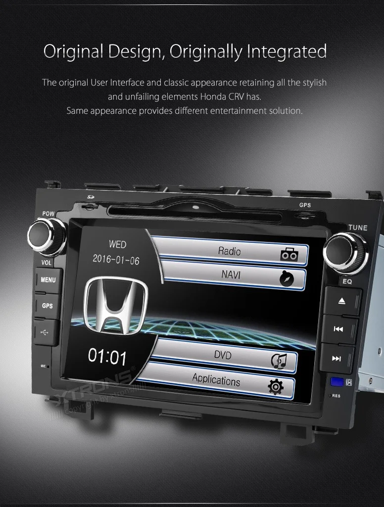 Flash Deal XTRONS 8" HD Digital Touch Screen 2 din Car Stereo Radio DVD Player GPS Steering Wheel For Honda CRV 2007 2008 2009 2010 2011 3