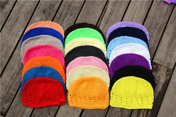 

21 colours New high quality baby Crochet Cap Skullies Kufi Hats Toddler Infant Girl Beanies Knitted Hat baby accessories 150pcs