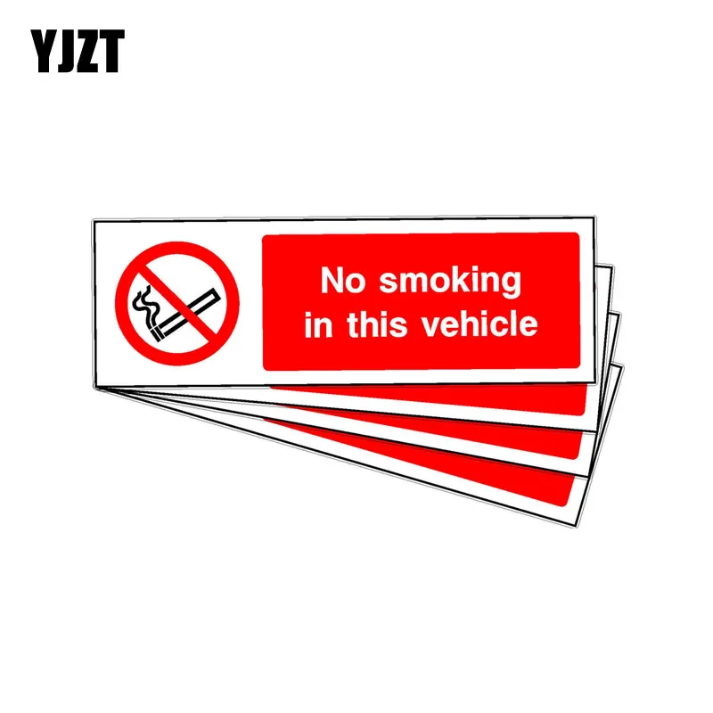 

YJZT 4X 12CM*4CM Car Sticker Accessories Warning NO SMOKING IN THIS VEHICLE Decal 12-1552