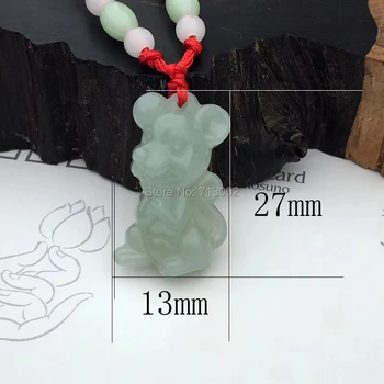 

Natural gray jade jadeite Pendant Amulet Talisman Chinese zodiac lucky this animal year Necklace Amulet