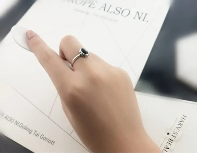 Natural Black Mother Pearl Stone Solid Silver 925 Rings For Women Simple Thin Band Thai Silver Pure Sterling Silver 925 Jewelry