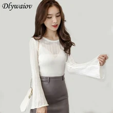 Fashion Hollow O-neck Women Wild Slim Trumpet Sleeve Knitted Spring Modis Bottoming Sweater Female 2019 New Solid Color Top Fashion Hollow O-neck Women Wild Slim Trumpet Sleeve Knitted Spring Modis Bottoming Sweater Female 2019 New Solid Color Top