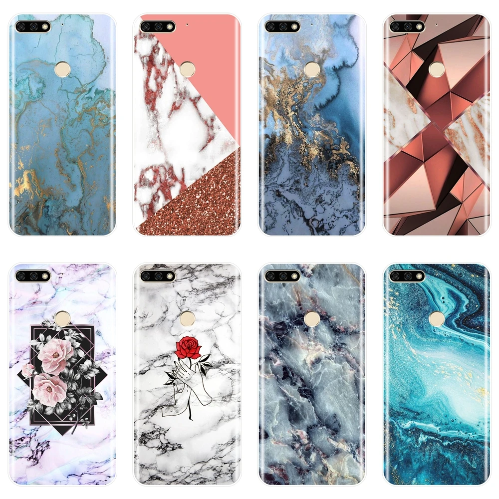 

Back Cover For Huawei Honor 7 7S 7X 7A 7C Pro 10 9 8 8X MAX Soft Silicone Marble Phone Case For Huawei Honor 7 8 9 10 Lite Case