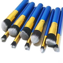 

10pcs Professional Cosmetic Makeup Brushes Set Foundation Golden Sliver hand to make up Brush Eyeshadow Makeup Tools Wholesale