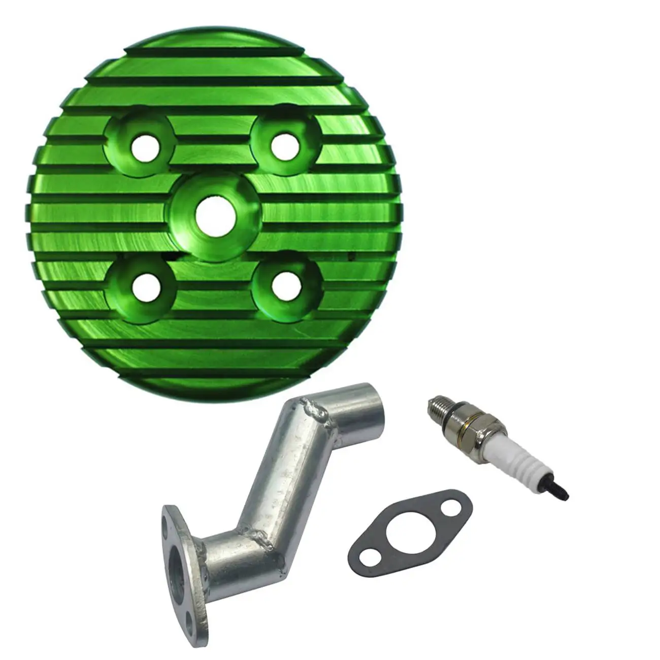 CNC головка цилиндра& впускной коллектор& Свеча зажигания для 80cc моторизованный велосипед - Цвет: Зеленый