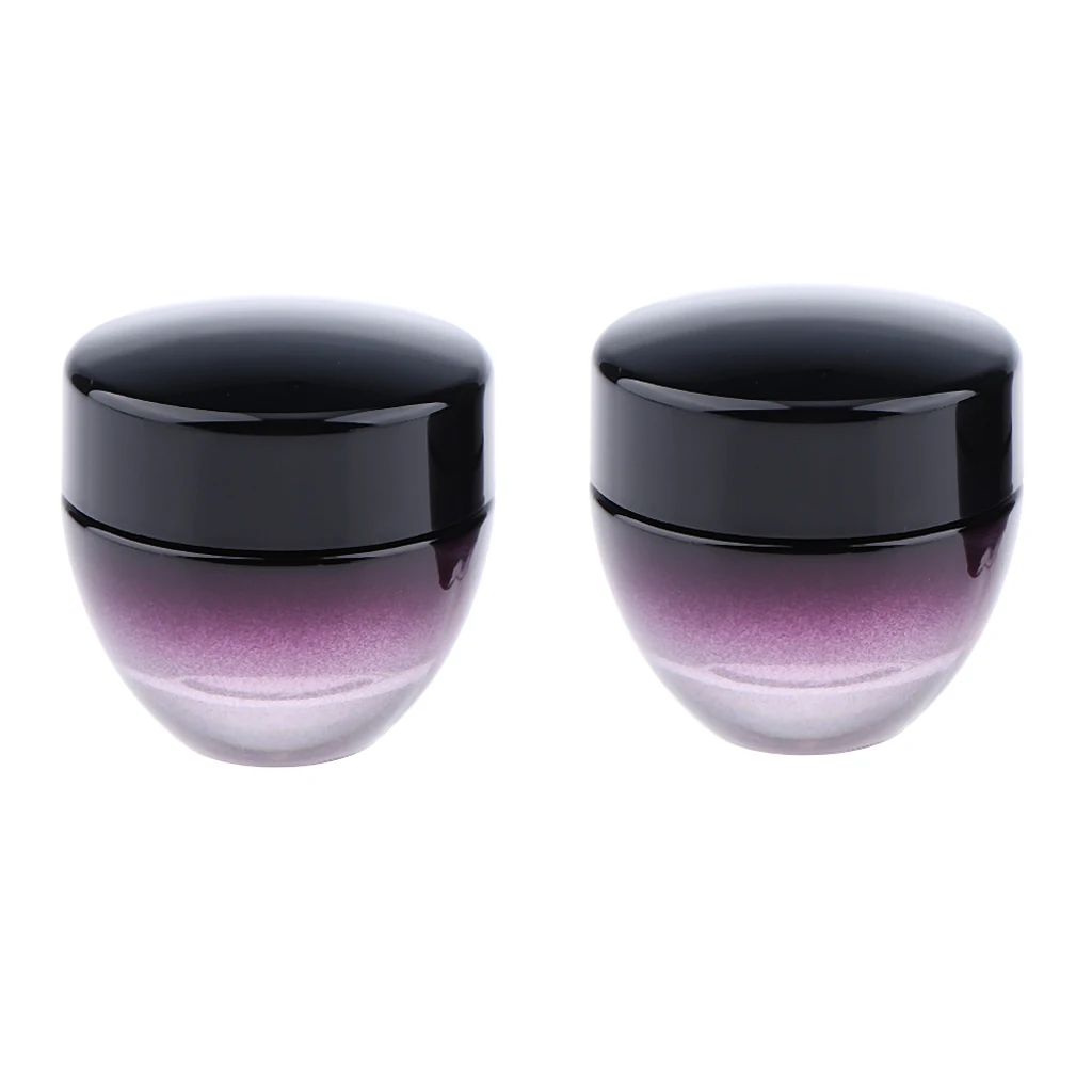 2x15g Violet Glass Refillable Cosmetic Jars Empty Face Cream Lip Balm Pot Storing Face & Hand Creams