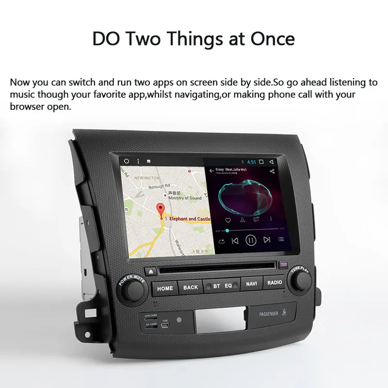 Sale Xonrich 2 Din Android 8.1 Car Radio Head Unit For Mitsubishi Outlander 2007 2008 2009 2010 2011 GPS Navi DVD Audio Wifi 4G 230mm 4