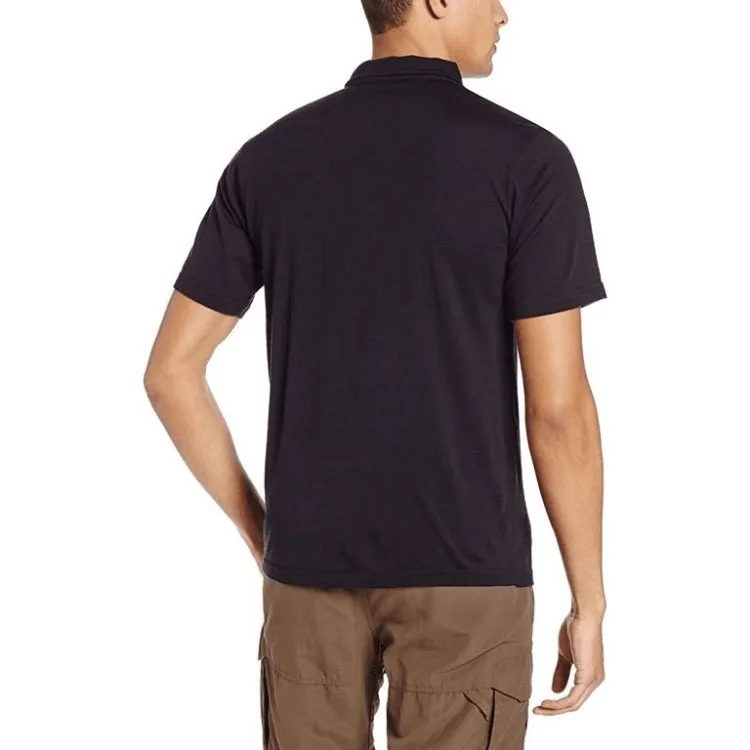 Мужская Мужская рубашка поло из мериносовой шерсти, черная рубашка поло с коротким рукавом, уличная Легкая Футболка Поло, мужские рубашки, размеры s-xl, скидка