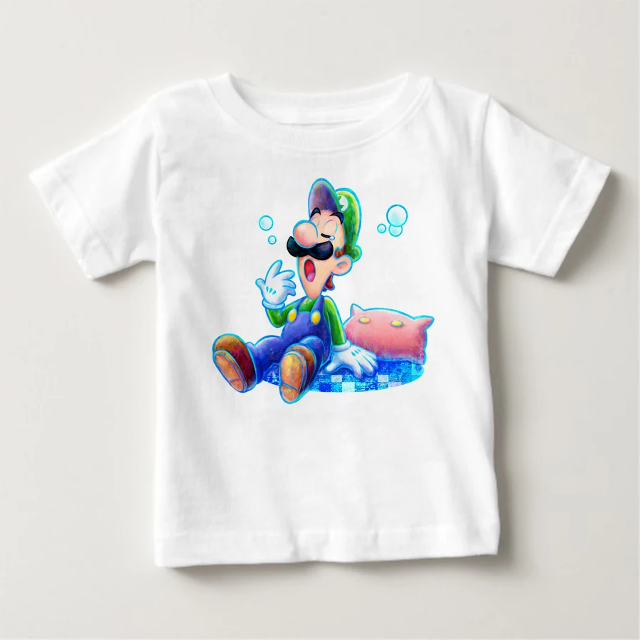 Mario brothers с рисунками героев мультфильма Детская футболка милые Для мальчиков и