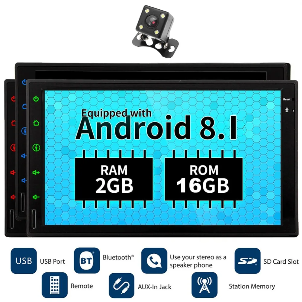 

GPS Car Stereo IN Dash Double din 7inch Full Tablet Pannel Multi-touchscreen Head Unit Android 8.1 Oreo OS Autoradio support FM