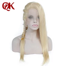 QueenKing hair Brazilian Human Blonde Hair Full lace 613 Silky Straight Remy Wigs For Black Women Natural Look Bleached knots