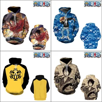 

Anime One Piece Luffy 3D pullover Hoodies Hip-Hop Casual Sweatshirts Law Jacket Girl Boy Fashion Coat Cosplay Costume