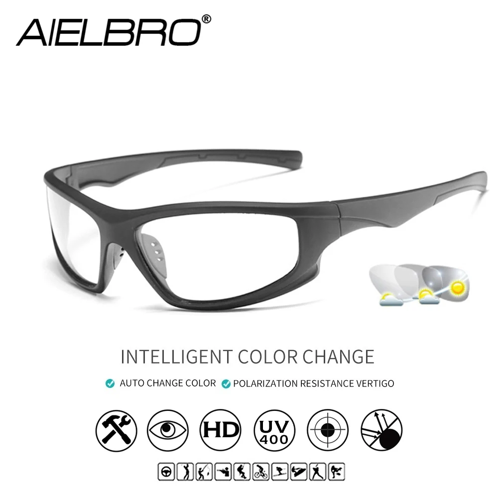 

Photochromic Sunglasses Driving Men Polarized Chameleon Discoloration Sun Glasses Men Change Color Cycling Sport Fashion Glasses