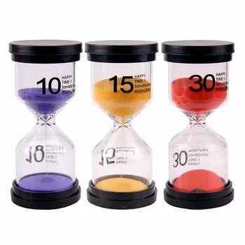 

Kids 3pcs/1Set 10/15/30mins Montessori Timing Hourglass Sand Clock Timer Sandglass Science Math Time Cognitive Learning Toy