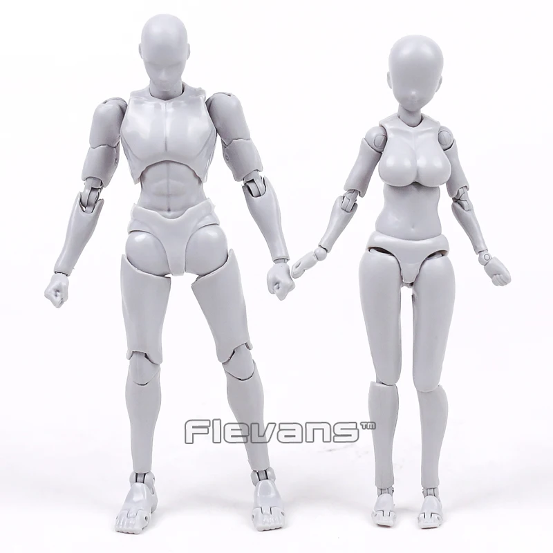 

BODY KUN / BODY CHAN DX SET Gray Color Ver. PVC Action Figure Collectible Model Toy 14cm