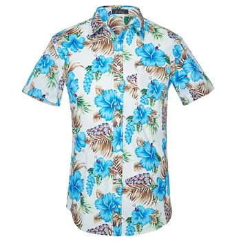 

Summer Beach Hawaiian Shirt Men Printed Short Sleeve Casual Men Shirt US Sizes Plus Size S-2XL