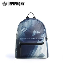 Epiphqny известный бренд плечо Bagpack Повседневное синего цвета для девочек элегантный дизайн ПУ Bagpack с геометрическим принтом модные Школьные Сумки Малый