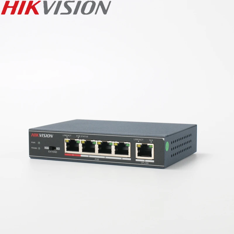 HIKVISION PoE коммутатор DS-3E0105P-E неуправляемый 5 портов 10/100 Мбит/с металлический материал для 4CH NVR и CCTV ip-камер 802.3at 802.3af