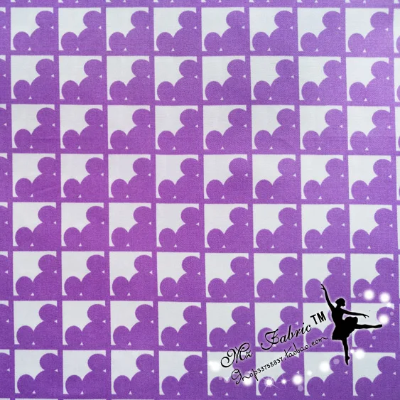 

50*148cm Purple Mickey Cotton Fabric,Patchwork Cloth, Christmas DIY Sewing Quilting Fat Quarters Material