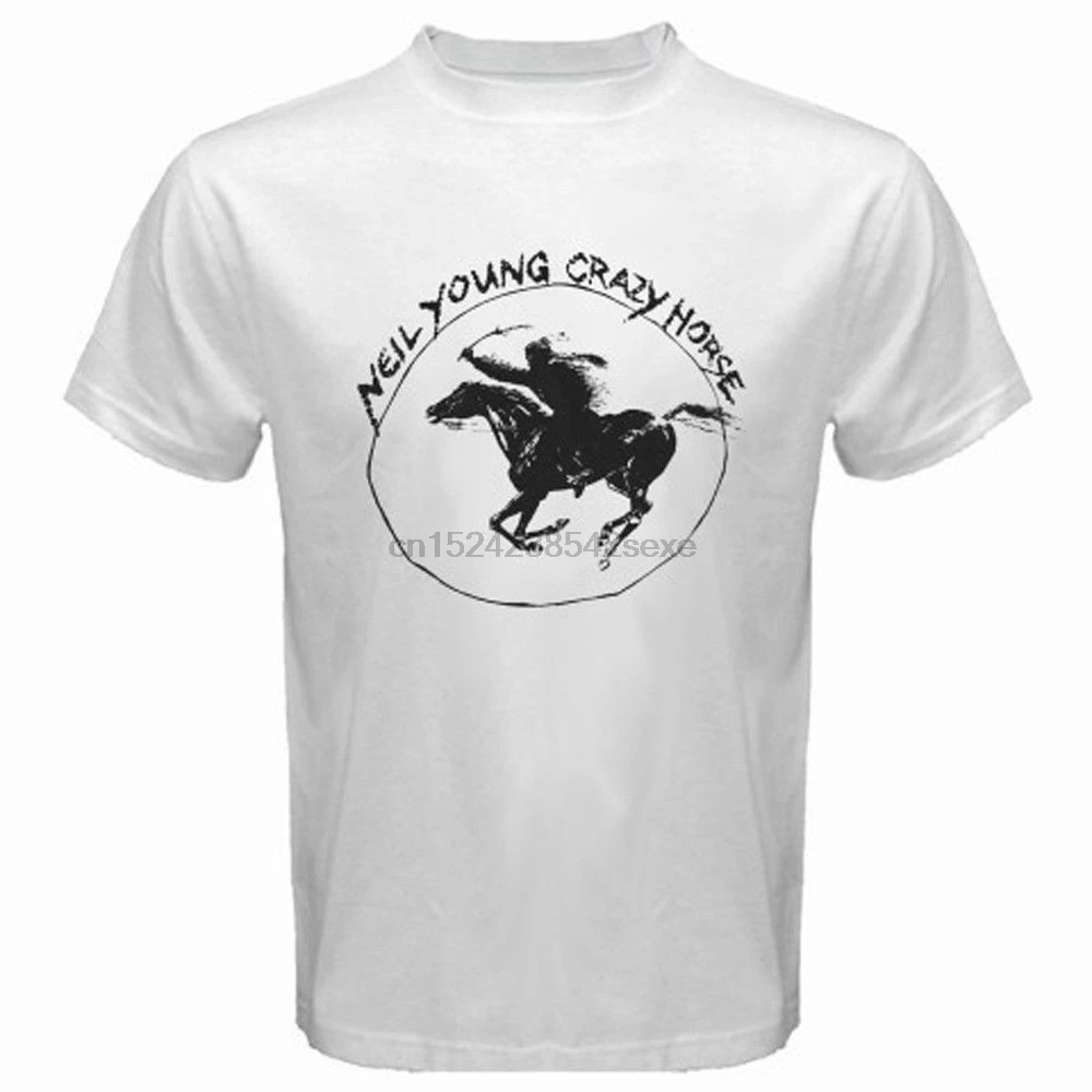 Neil Young Crazy Horse Classic Tour Logo Rock Legend White T Shirt Size