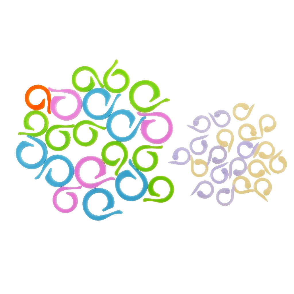 fityle 40pcs 2 Sizes Plastic Split Stitch Ring Crochet Knitting Markers Tools
