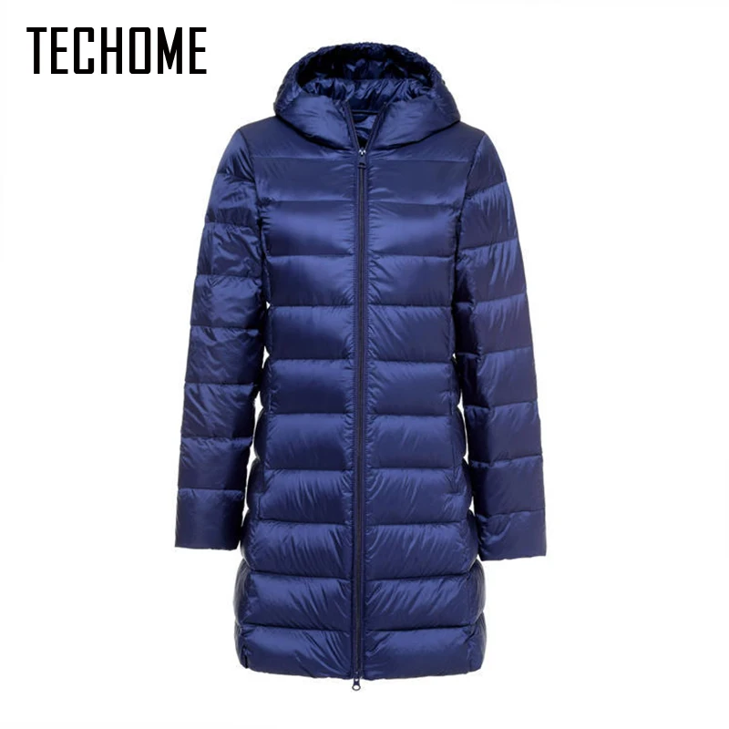 

New Brand Ladies Long Winter Warm Coat Women Ultra Light 90% White Duck Down Jacket Women's Hooded Parka Female Jackets Size 5XL