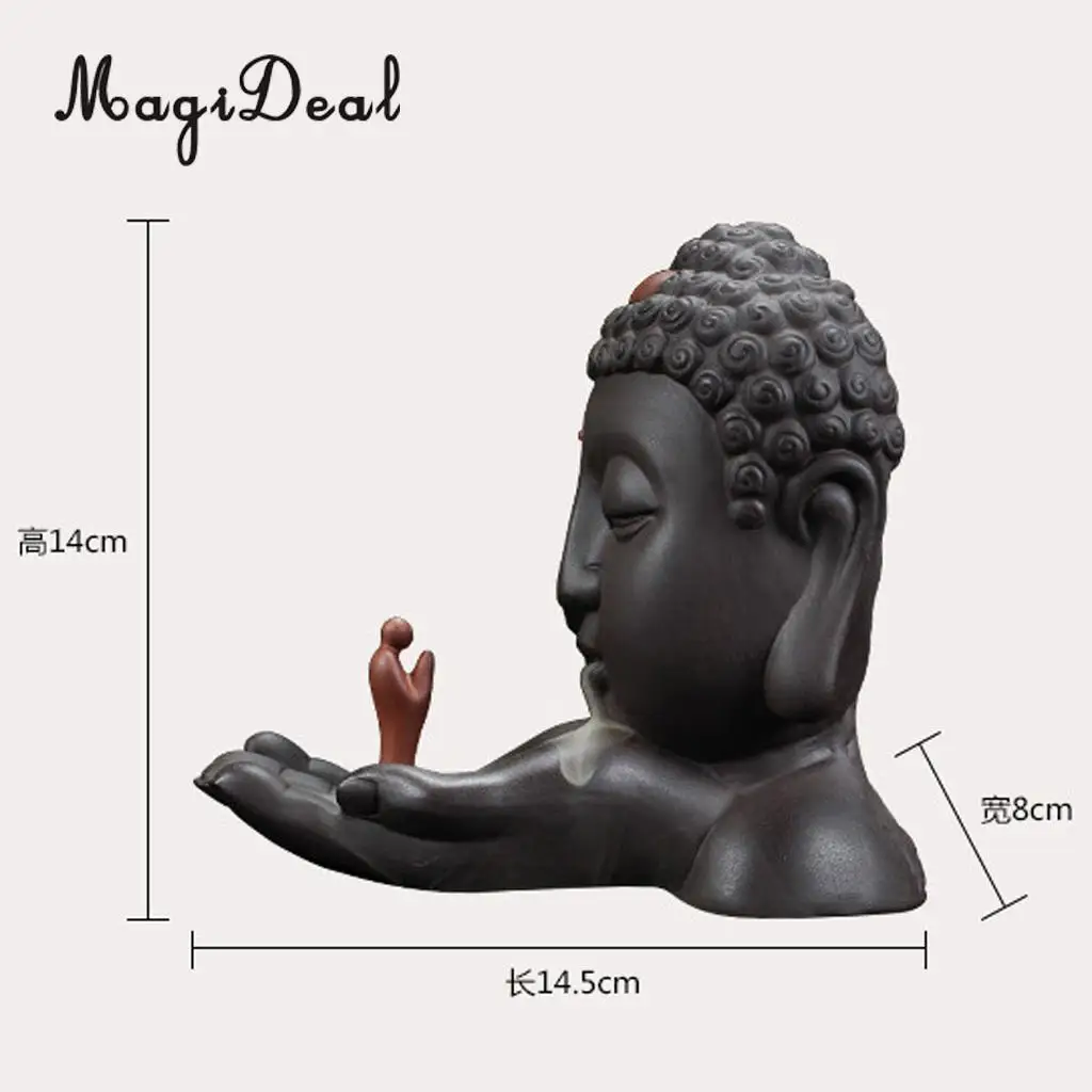 Buddhism Incense Burner Ceramic Stick Cones Holder Smoke Backflow Burner, Censer, Fragrance Smoker